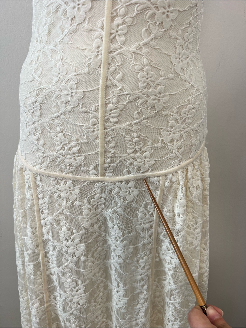 ZARA NWT Ecru Lace Maxi Dress Size S Sheer Mock Neck Wedding Bridal Boho - Picture 9 of 15